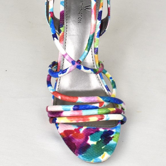 WORTHINGTON Shoes Strappy High Heels Colorful 9.5 - Picture 4 of 4